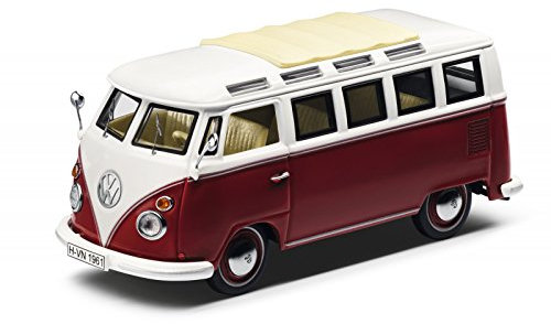 Original Volkswagen Modellauto T1 Samba Bus Rot/Cream 1:43