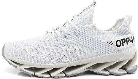 Chaussures de Course Homme Baskets Femme Running Sport Fitness Respirantes Legere Gym Athlétique Sneaker Noir Vert Blanc Rose Jaune Rose Rouge Orange Violet Marron18 White 40