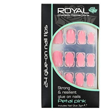 Royal 24 Glue-On Strong & Resilient Nail Tips -Petal Pink