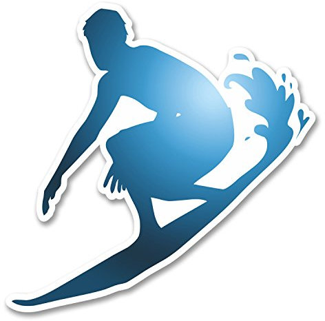 Vinyl-Aufkleber #6251 Surferwelle, für Laptop, Wohnmobil, Auto, Surfen, Strand, Spaß, 10 x 10 cm, 2 Stück