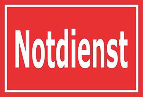 Melis-Folienwerkstatt Schild – Notdienst – 15x10cm, 30x20cm und 45x30cm – Bohrlöcher Aufkleber Hartschaum Aluverbund -S00285D