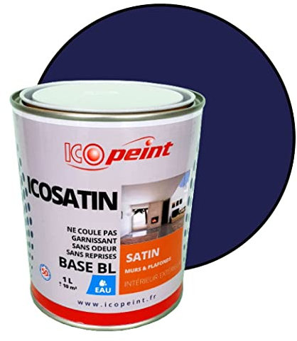Peinture Acrylique Satin Lessivable 1L - ICOSATIN RAL 5002 Bleu outremer