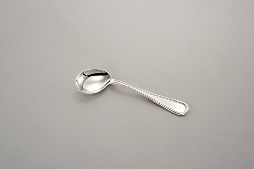 ROYAL QUEEN Cucchiaio Pappa storto Bimbo Stile Inglese Argentato Argento cod.515153 cm 13x4 by Varotto & Co.