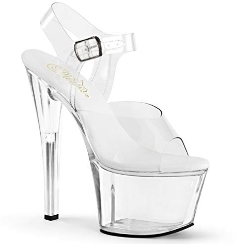 Pleaser Damen SKY-308VL Offene Sandalen, Transparent (CLR/CLR)