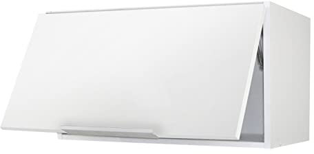Berlioz Creations CH8HBM Hängeschrank für Küche mit Dunstabzugshaube, in sehr mattem Weiß, 80 x 34 x 35 cm, 100 Prozent französische Herstellung