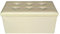 Rebecca Mobili Puff aus Kunstleder, Sitzbank Aufbewahrungsbox, Beige, Hocker, mit Deckel, gepolsterete Sitzfläche – Maße: 38 x 76 x 38 cm (HxLxB) – Art. RE4622