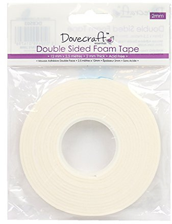 DOT&DAB DCBS03 Dovecraft Glues & Adhesives-Foam Crafting Tape (12mm), Paper, White, 17 x 10 x 2 cm (Package may vary)