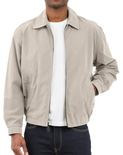 London Fog Men's Golf Jacket With Zip Front, Red (Regular and Large Sizes) Cotton Lightweight Jacket