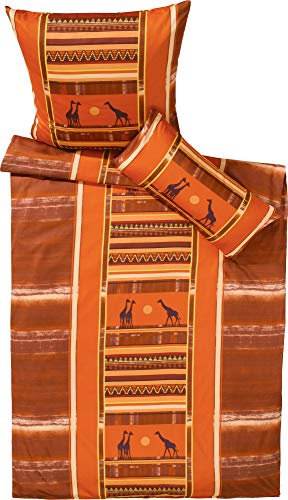 Erwin Müller Bettwäsche Edelflanell orange Größe 1x 155x220 cm + 1x 40x80 cm