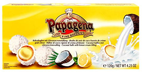 BISCOTTI PALLINE DI WAFER AL COCCO RIPIENI AL LIMONE PAPAGENA 120 GR FIOCCHI