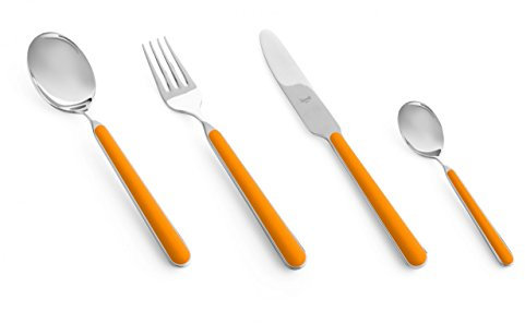 MEPRA Fantasia Servizio Arancio, 24 Pezzi, Acciaio Inossidabile 18/10