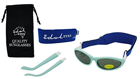 Baby Wrapz 2 Convertible Sunglasses 0-5 Years With 2 Headbands & Attachable Arms (Light Blue)
