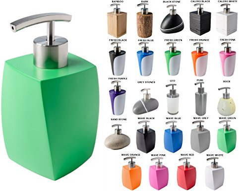 Seifenspender, viele schöne Seifenspender zur Auswahl, hochwertige und stabile Qualität mit Edelstahlpumpe, modernes Design (Wave Green)