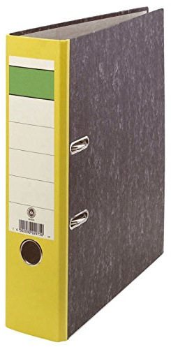 DIN A4 Ordner Wolkenmarmor Blauer Engel (10er Pack breit, gelb)