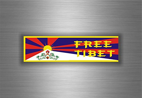 Akachafactory Aufkleber Sticker Auto Motorrad Flagge Tibet Free Tibetain Dalai Lama Buddha