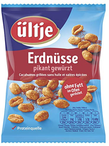 ültje Erdnüsse, pikant gewürzt, ohne Fett geröstet, 200 g