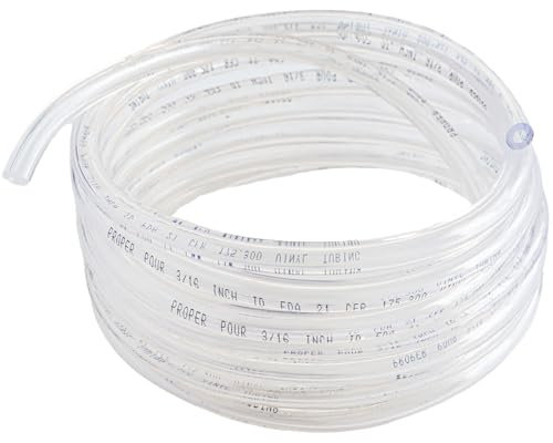 Proper pour tube en vinyle approuvé par la FDA – ligne de bière, fabrication de vin, aquaponique, tuyau d'air, etc. 3/8 ID 50 feet