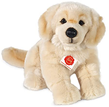 Teddy Hermann 92746 Hund Golden Retriever 30cm sitzend, Kuscheltier, Plüschtier mit recycelter Füllung