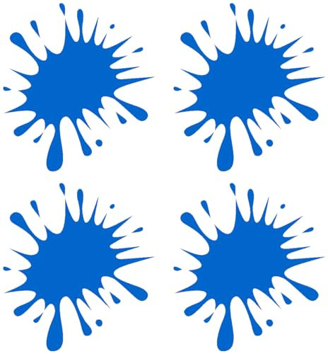Samunshi® Farbkleckse Aufkleber Klecks Sticker 4er Set 4x6,6x7,3cm azurblau