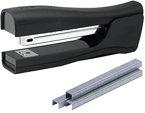 Bostitch Office Dynamo 4 in 1 Standup Stapler, 20 Sheet Capacity, Integrated Pencil Sharpener, Staple Remover & Staple Storage, Black
