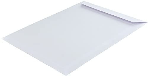 250 Stück, Versandtaschen, C4, ohne Fenster, weiß, Haftklebend, 229 x 324 mm, Briefumschläge, Kuvert, Gerade Klappe, 120 g/qm Offset, Blanke Briefhüllen