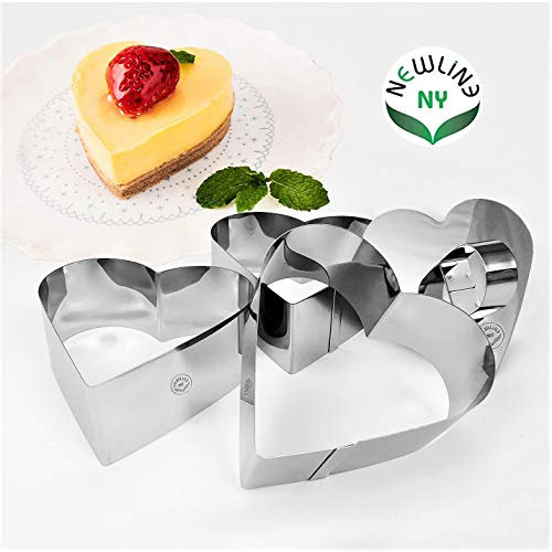 NewlineNY anneaux de table en acier inoxydable (4 pièces en forme de coeur)