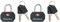 Master Lock 4681EURTBLK Pack de 2 Cadenas à Clés TSA, Noir, 4 x 3 x 2,2 cm