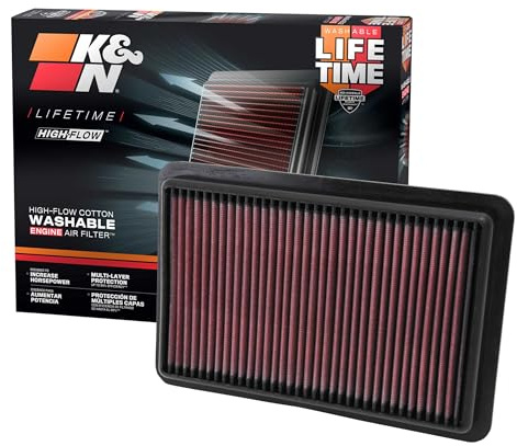 K&N 33-2480 Motorluftfilter: Hochleistung, Prämie, Abwaschbar, Ersatzfilter,Erhöhte Leistung, 2010-2019 (CX-5, 3, 6, Atenza, Biante, Premacy, Axela)