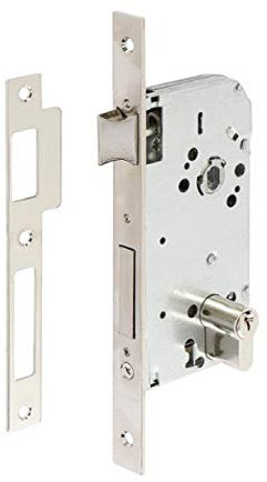 Tesa Assa Abloy 13048CHN Cerradura de embutir para puertas de madera Con Cilindro Niquelado Entrada 40 mm / Frente Cuadrado 130