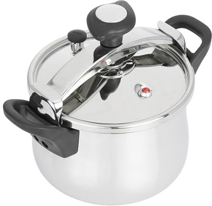 JATA HOGAR OPC4 - Olla Express a Presión Rápida de 4 litros de acero inoxidable. 3 sistemas de seguridad. Apta para todo tipo de cocinas, incluida inducción. Súper rápida. Fácil uso