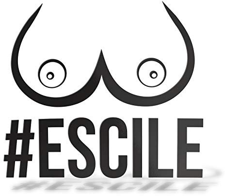 ERREINGE STICKER PRESPAZIATO NERO 12cm - #Escile Escile Divertente Funny - Adesivo Decal Decalcomania Vinile Murale Laptop Auto Moto Casco Camper