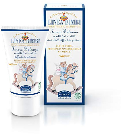 Helan, Linea Bimbi - Conditioner für Lockiges und Schwer Kämmbare Haare Kinder, Haarspülung Feines und Dünnes Haar mit Mandelöl und Jojobaöl, Ohne Parabene Und Silikone Nahrhaft Made in Italy, 50 ml