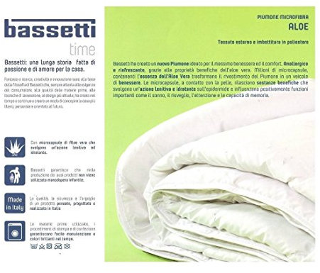 Bassetti Piumino leggero microfibra MATRIMONIALE con microcapsule di ALOE VERA 250 * 200 adatto alle stagioni primaverili e stive