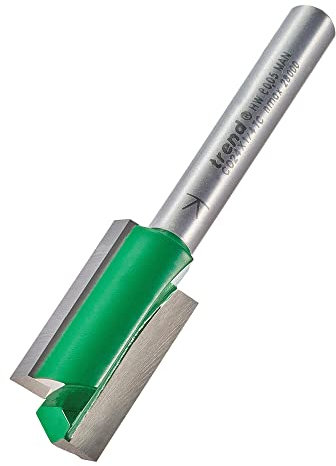 Trend CraftPro Straight Two Flute Router Cutter Bit, 1/4 Inch Shank, 14.3mm Cut Diameter & 25.4mm Cut Length, Tungsten Carbide Tipped, C024X1/4TC