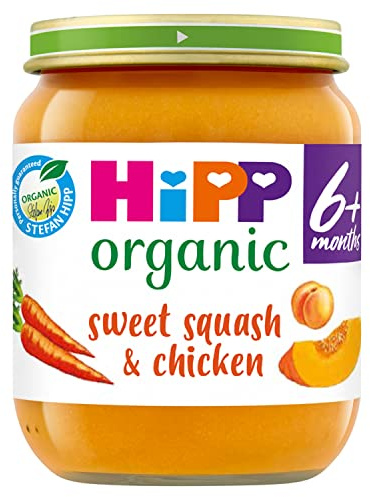 HiPP Organic Sweet Squash & Chicken 125g, 125 Grams