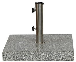 Siena Garden 431526 Granitschirmständer Trolley, 45 kg eckig mit Trollisystem, 50 x 50 x 9 cm