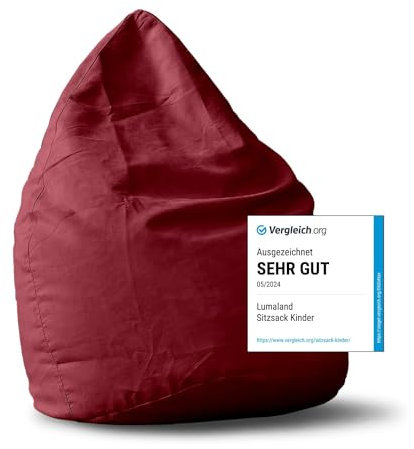 Lumaland Poltrona Sacco Pouf Puff Luxury XL Plus Comfortline 220 lt Cuciture rinforzate Rosso