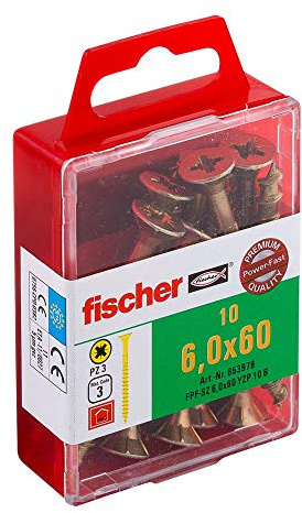 fischer PowerFast 8,0 x 120, Holzbauschrauben mit Teilgewinde und Tellerkopf für den konstruktiven Holzbau, Torx-Antrieb, blauverzinkt, 50 Stück