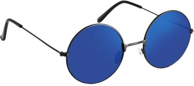 Lennon Style Blue Flat Lens Round Retro Classic Sunglasses Vintage Hippy Tea Shades Unisex Steampunk UV400 Protection
