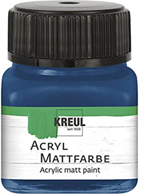 Kreul 75253-Vernice acrilica Opaca, Blu Scuro in Barattolo da 20 ml, Vernice a Base d'Acqua dalla Copertura cremosa, ad Asciugatura Rapida, Adatta a Molte superfici Diverse, Dark Blue, 20 unità