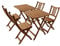 SAM Gartengruppe Blossom 1, 6tlg. Akazienholz, 2X Tisch + 4X Klappstuhl, zusammenklappbar, Tisch- Sitzgruppe, Braun, 4250412647560