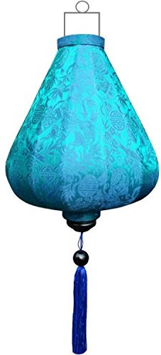 Lampionsenzo Asiatische Deckenlampe Tropfen Türkis