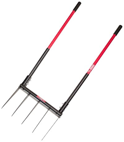 Bully Tools 5-Tine Broadfork, Fiberglass Handles, 56 10-Gauge Steel Fork