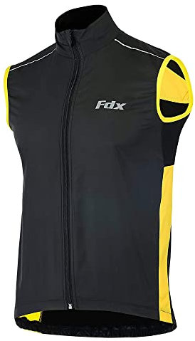 FDX Chaleco de ciclismo para hombre, ligero, transpirable, sin mangas, reflectante, chaleco resistente al viento para correr, MTB senderismo, gimnasio, equipo superior de bicicleta resistente al agua