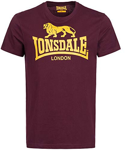 Lonsdale London Logo Camiseta, Oxblood, XXXL para Hombre