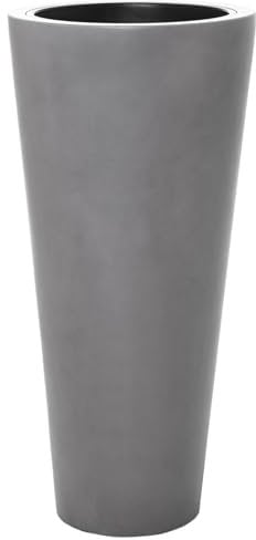 VIVANNO Pflanzkübel Blumenkübel Fiberglas Beton-Design grau Rondo Classico - 100 x 47 cm