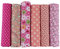 UOOOM 6 Stueck 50 x 50cm Stoffpakete Patchwork Stoffe Baumwolle tuch DIY Handgefertigte Nähen Quilten Stoff Baumwollgewebe Verschiedene Designs (Pink)