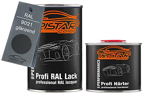 TRISTARcolor RAL 9021 Teerschwarz glänzend 2K Autolack 1,5 Liter / 1500 ml Dose inkl. Härter