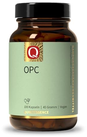 OPC Kapseln, 100 Stk., aus der ganzen Weintraube, Vitamin B12 & C, Quintessence