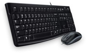 Logitech MK120 Kabelgebundenes Tastatur-Maus-Set, Optische Maus, USB-Anschluss, PC/Laptop, Tschechisches QWERTZ-Layout - Schwarz